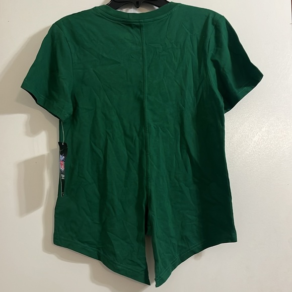 NFL Jets Girls Team Apparel V Neck T-Shirt size L (14) white green with sequin - Picture 4 of 9
